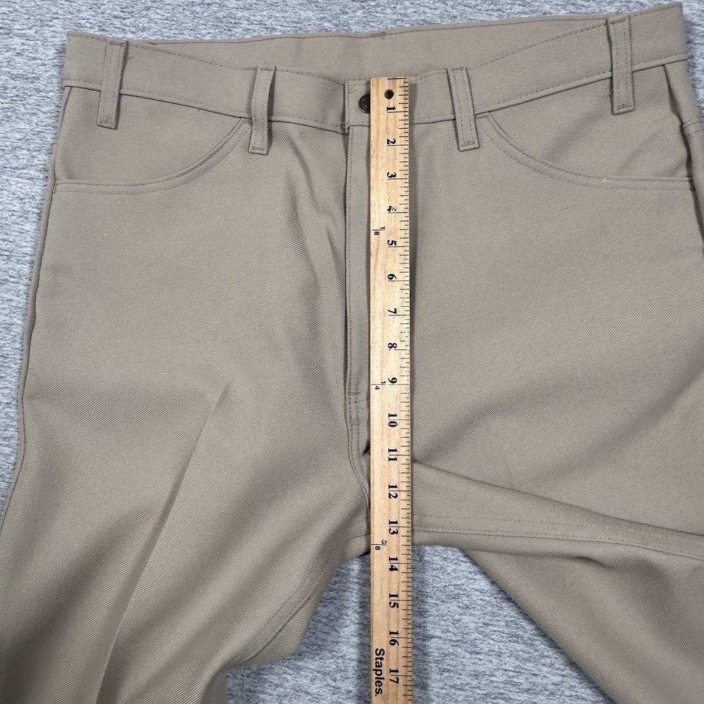 Vintage Levi's Pants Mens 38x32 Tag (36x33 Fit) Beige Polyester Bootcut USA Made - Picture 4 of 9